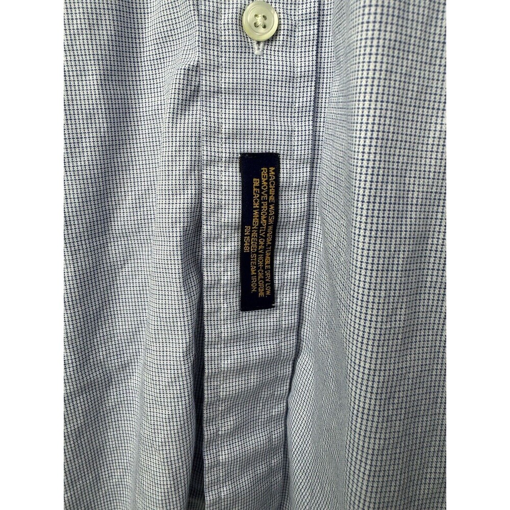 Vintage Tommy Hilfiger Blue White Button Long Sleeve Dress Shirt Mens 16.5/32-33 - Picture 2 of 13
